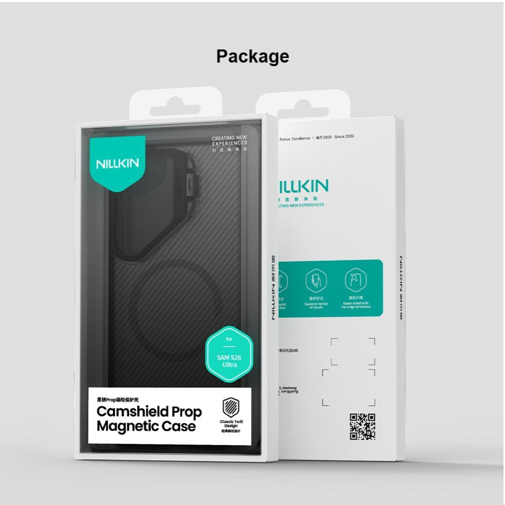 MagSafe-hoesje voor Samsung Galaxy S26 Ultra S948, Nillkin, CamShield Prop, Zwart Transparant