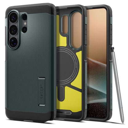 MagSafe hoesje voor Samsung Galaxy S26 Ultra S948, Spigen, Tough Armor, Groen ACS10686