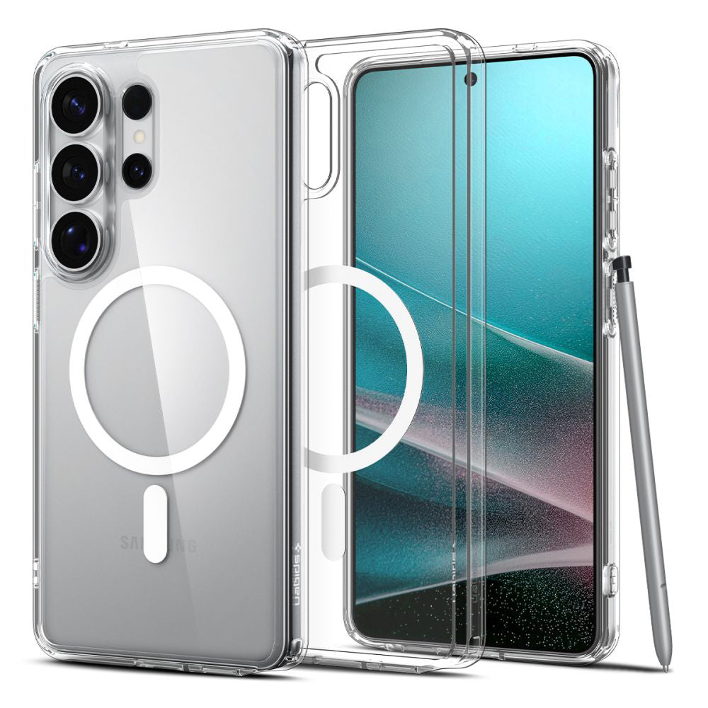 MagSafe hoesje voor Samsung Galaxy S26 Ultra S948, Spigen, Ultra Hybrid, Transparant Wit ACS10679