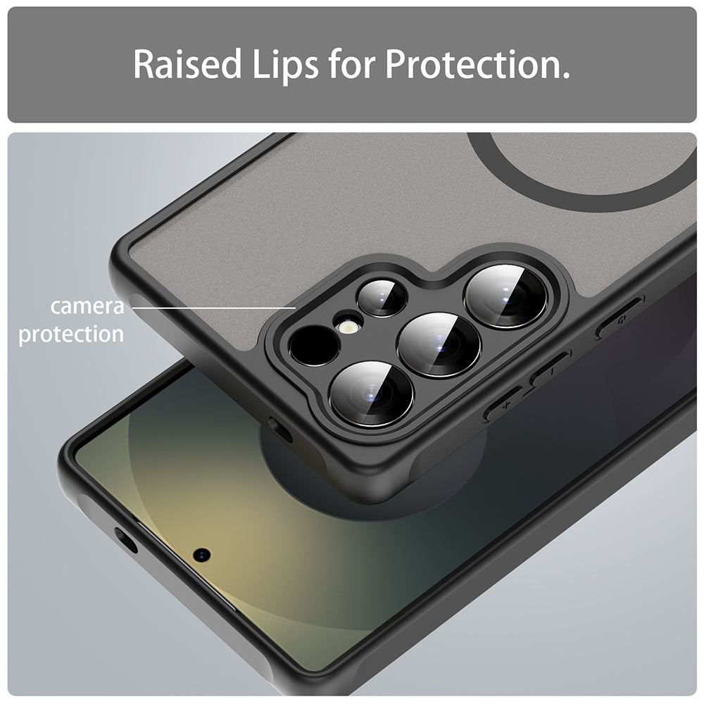 MagSafe-hoesje voor Samsung Galaxy S26 Ultra S948, Techsuit, HaloFrost II (Individuele camerauitsparingen), Zwart