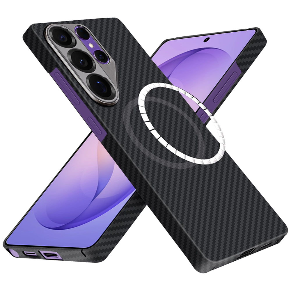 MagSafe hoesje voor Samsung Galaxy S26 Ultra, Techsuit, Aramidevezel, Zwart