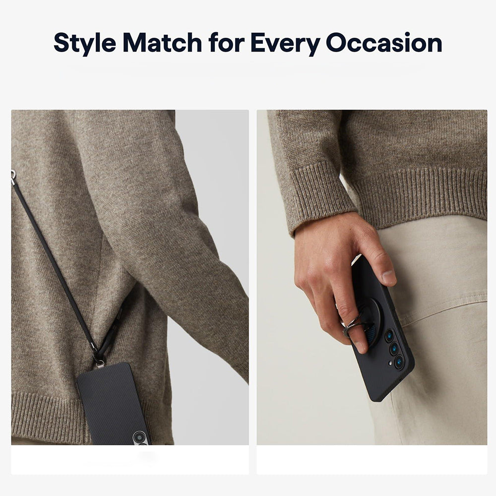 MagSafe hoesje voor Samsung Galaxy S26 Ultra, Techsuit, Aramidevezel, Zwart