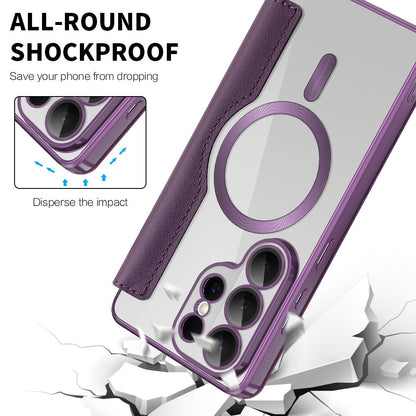 MagSafe Case for Samsung Galaxy S26 Ultra, Techsuit, SmartMag Book, Purple