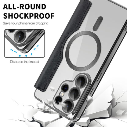 MagSafe Case for Samsung Galaxy S26 Ultra, Techsuit, SmartMag Book, Black