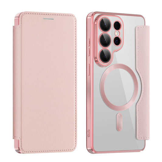 MagSafe hoes voor Samsung Galaxy S26 Ultra, Techsuit, SmartMag Book, Roze