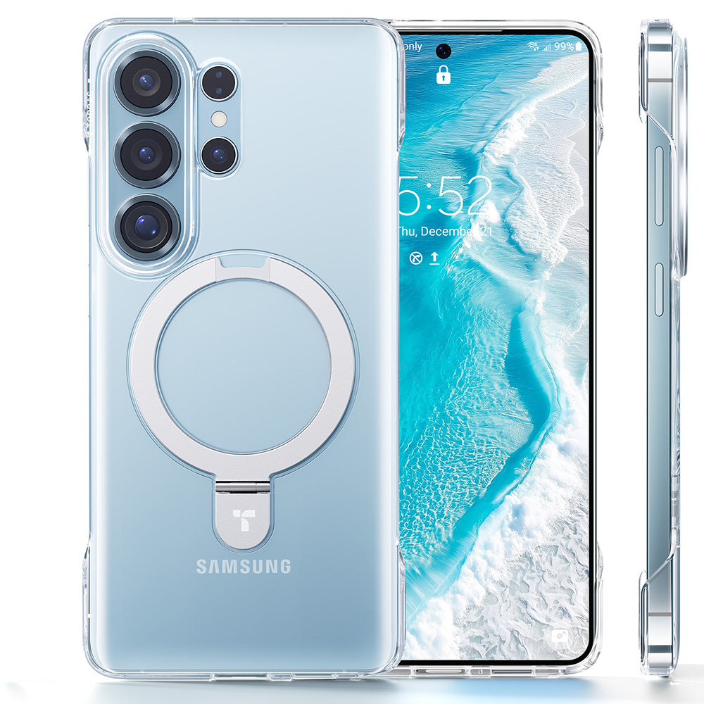 MagSafe hoesje voor Samsung Galaxy S26 Ultra, Torras, Ostand Slim, Transparant