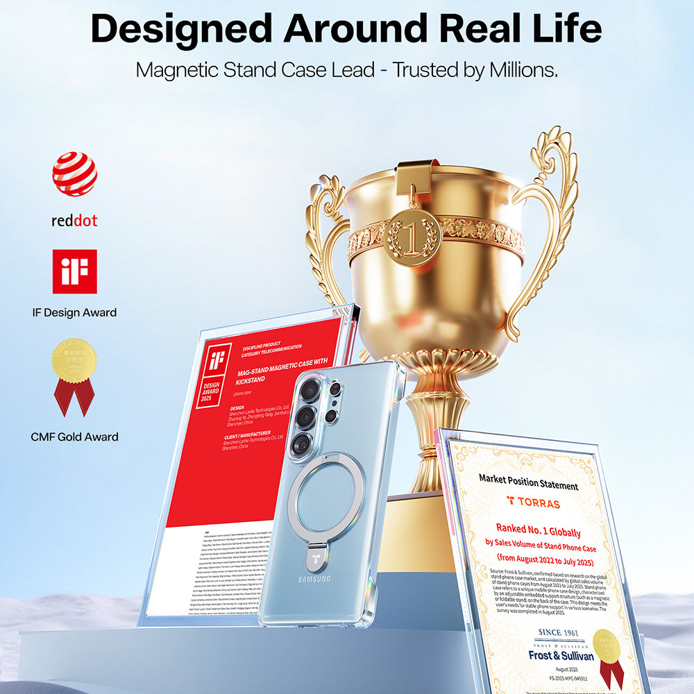 MagSafe hoesje voor Samsung Galaxy S26 Ultra, Torras, Ostand Slim, Transparant
