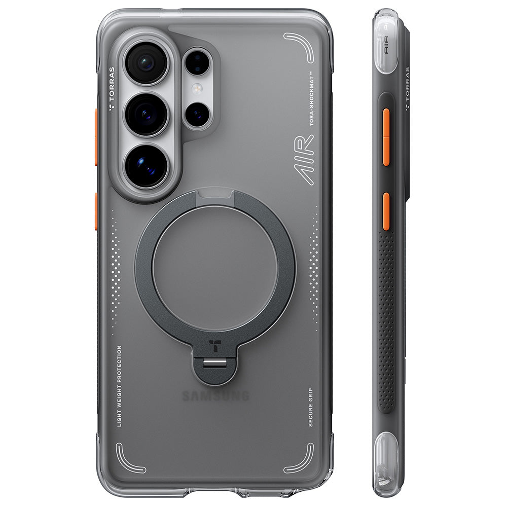 MagSafe hoesje voor Samsung Galaxy S26 Ultra S948, Torras, Ostand Spin Air, Gri