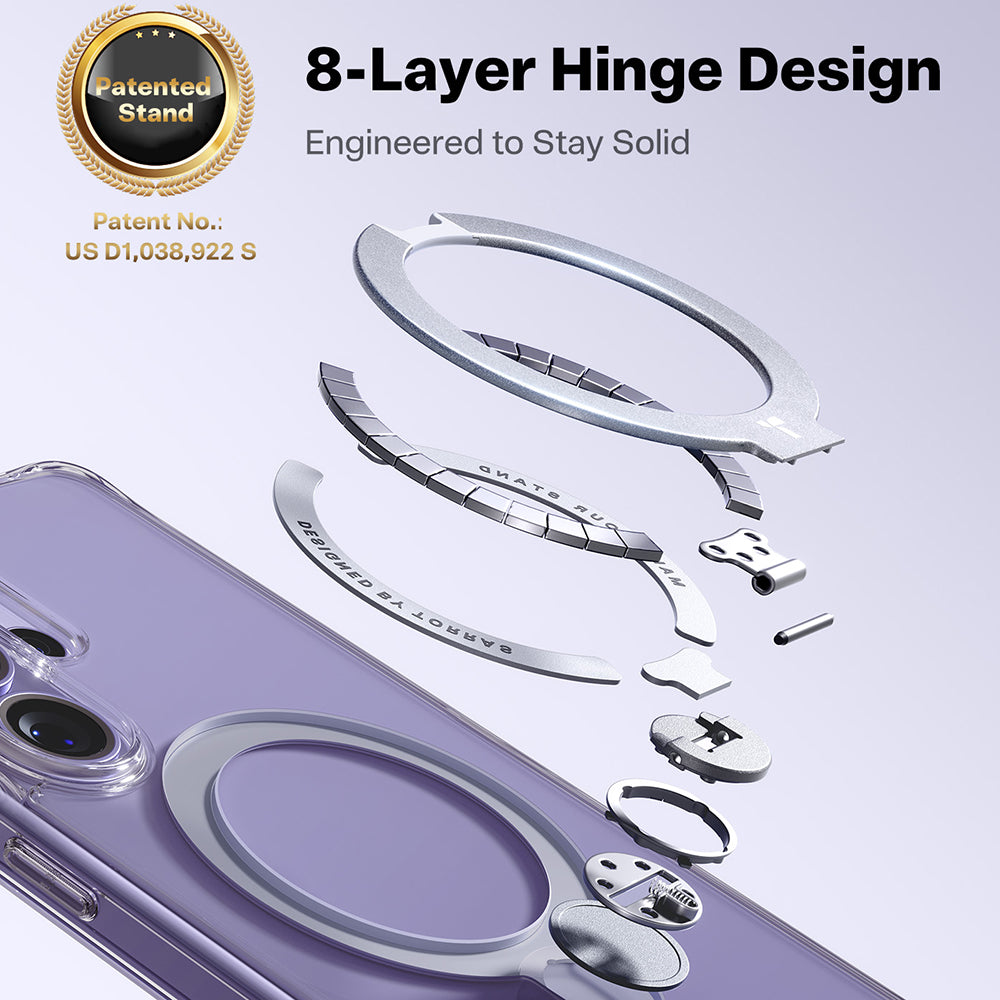 MagSafe hoesje voor Samsung Galaxy S26 Ultra, Torras, Ostand Spin, Transparant