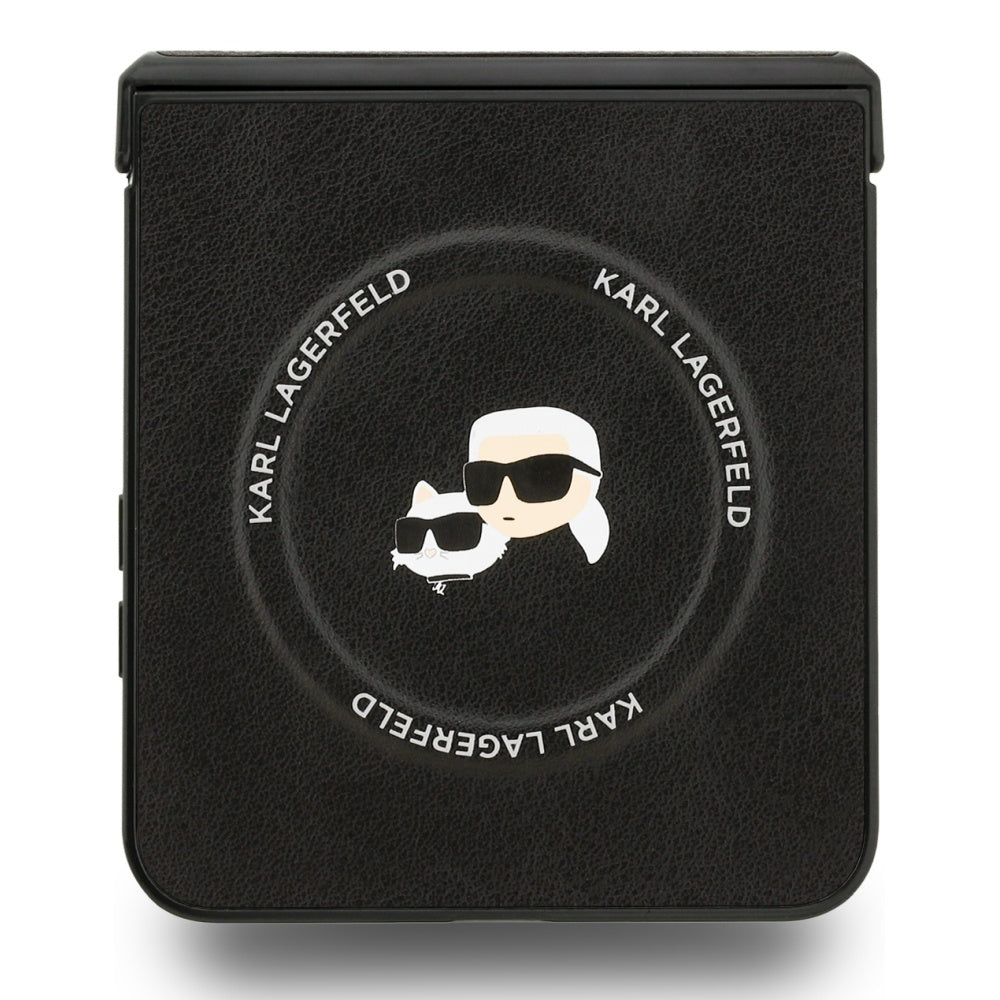MagSafe hoes voor Samsung Galaxy Z Flip7 F766, Karl Lagerfeld, Karl & Choupette Pins, Zwart