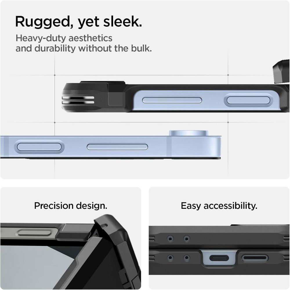 MagSafe hoesje voor Samsung Galaxy Z Flip7 FE F761 / Z Flip6 F741, Spigen, Tough Armor Pro, Zwart ACS09807