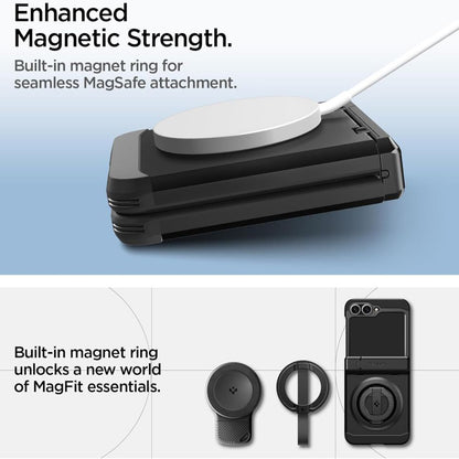 MagSafe hoesje voor Samsung Galaxy Z Flip7 FE F761 / Z Flip6 F741, Spigen, Tough Armor Pro, Zwart ACS09807