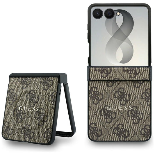 MagSafe-hoes voor Samsung Galaxy Z Flip8 F776, Guess, 4G Leather Classic, Bruin