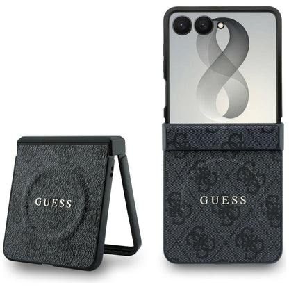 MagSafe-hoes voor Samsung Galaxy Z Flip8 F776, Guess, 4G Leather Classic, Zwart