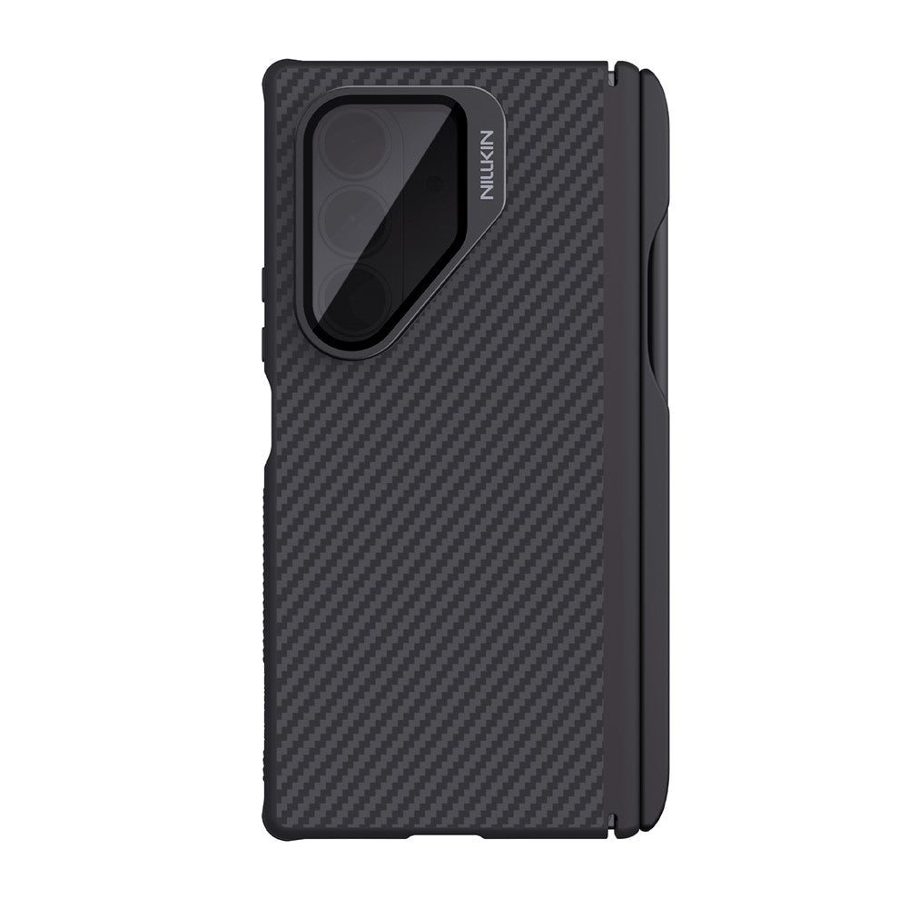 MagSafe-hoes voor Samsung Galaxy Z Fold7 F966, Nillkin, CarboProp met transparante zwarte lenskap en S-Pen-houder, zwart