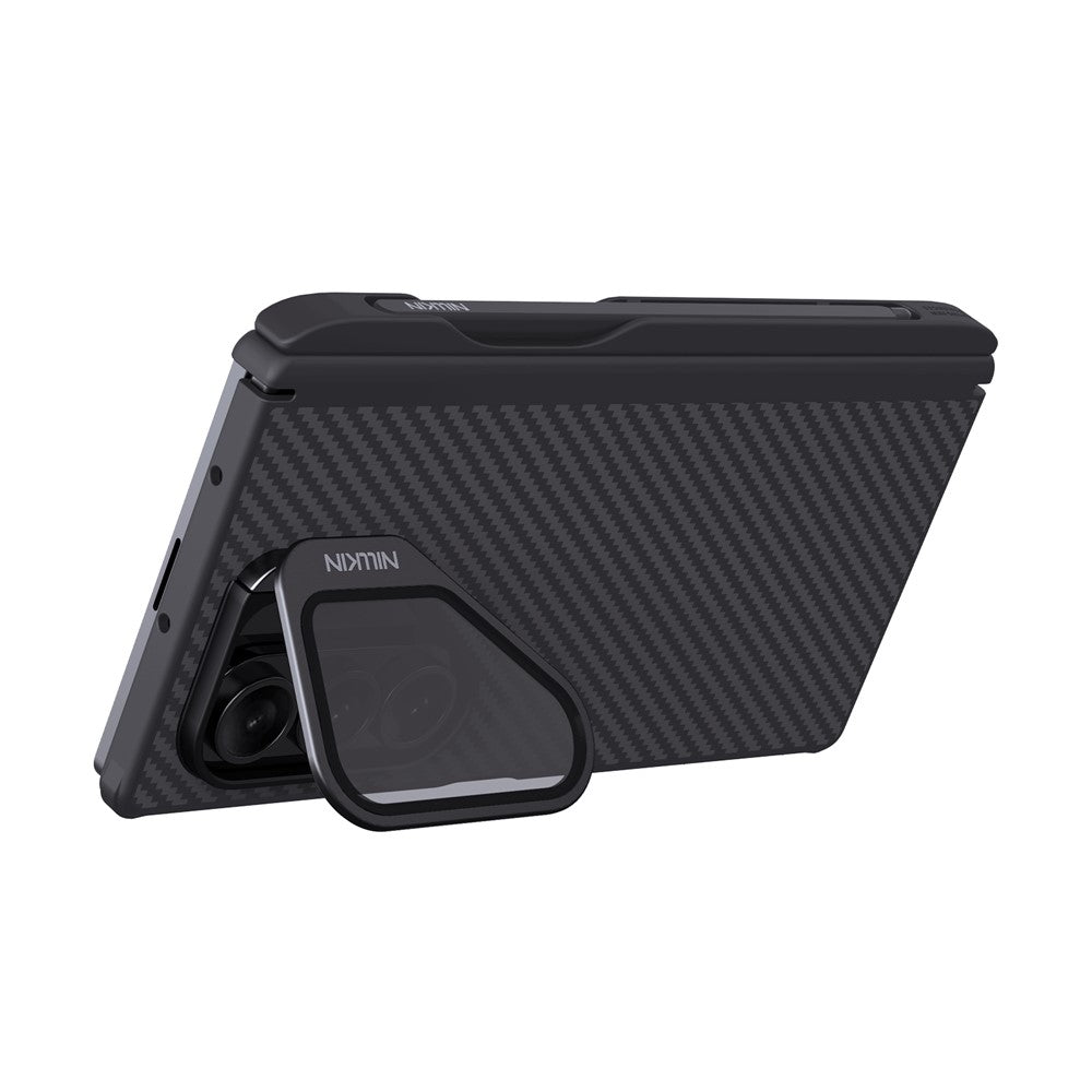 MagSafe-hoes voor Samsung Galaxy Z Fold7 F966, Nillkin, CarboProp met transparante zwarte lenskap en S-Pen-houder, zwart