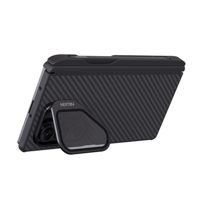 MagSafe-hoes voor Samsung Galaxy Z Fold7 F966, Nillkin, CarboProp met transparante zwarte lenskap en S-Pen-houder, zwart