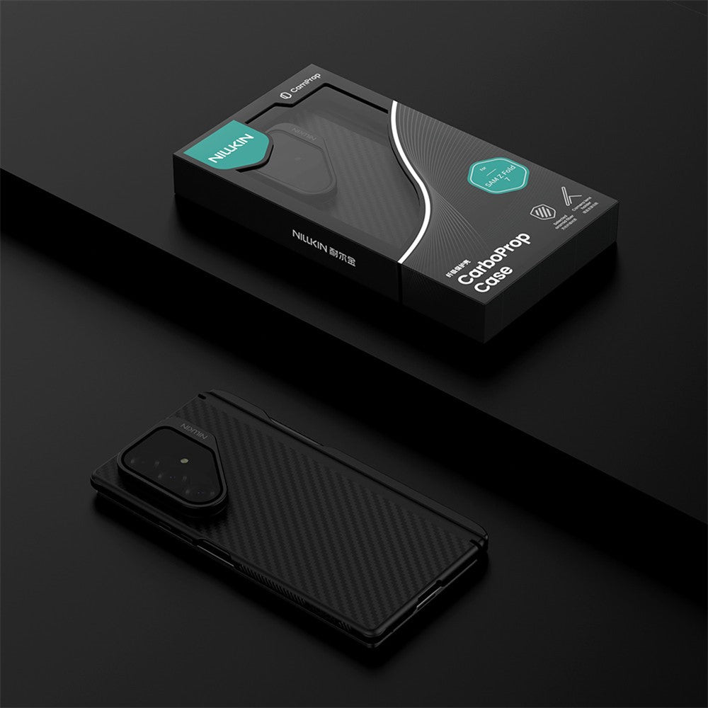 MagSafe-hoes voor Samsung Galaxy Z Fold7 F966, Nillkin, CarboProp met transparante zwarte lenskap en S-Pen-houder, zwart