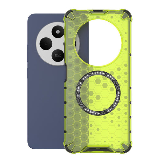 MagSafe-hoes voor Xiaomi Poco C75 / Redmi 14C, Techsuit, HoneyComb Shield, Groen