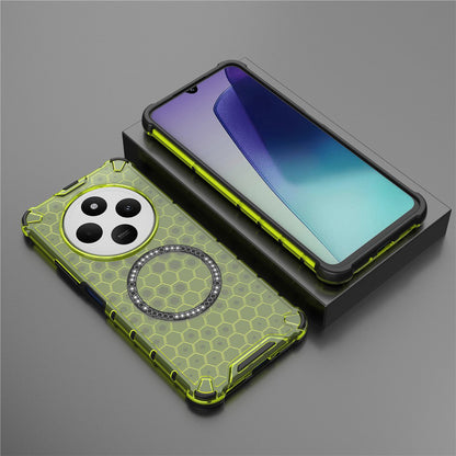 MagSafe Case for Xiaomi Poco C75 / Redmi 14C, Techsuit, HoneyComb Shield, Green