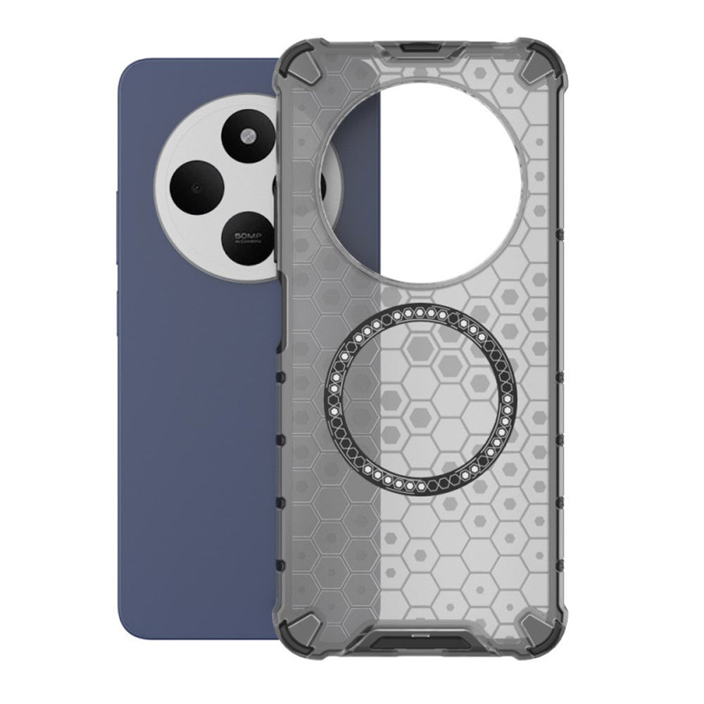 MagSafe-hoes voor Xiaomi Poco C75 / Redmi 14C, Techsuit, HoneyComb Shield, Zwart