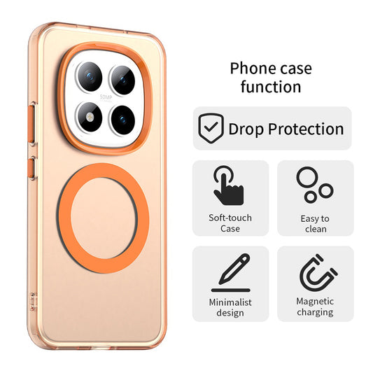 MagSafe hoesje voor Xiaomi Poco M8 Pro / Redmi Note 15 Pro+ 5G, Techsuit, CandyCase, Oranje