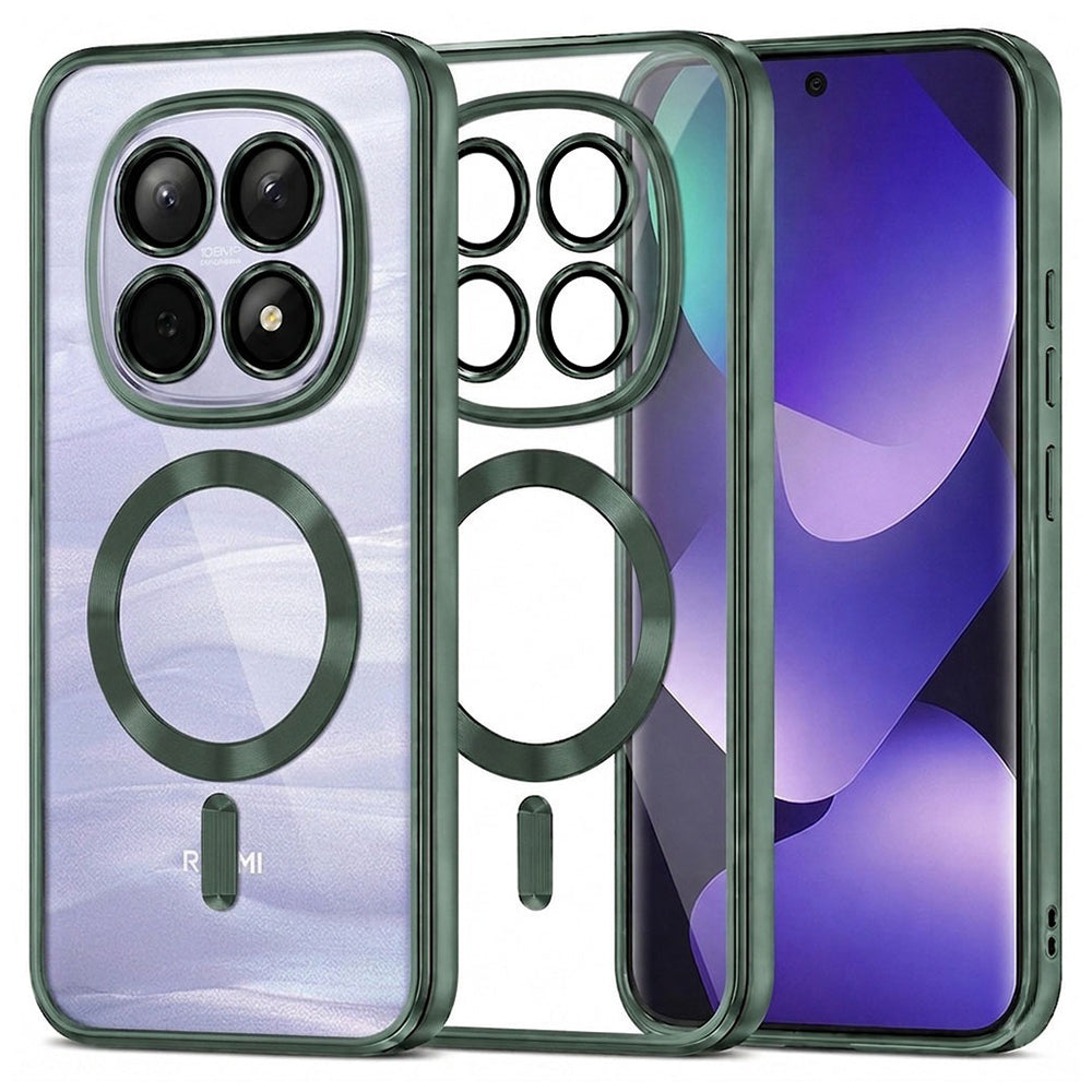 MagSafe-hoesje voor Xiaomi Poco M8 / Redmi Note 15 5G / Note 15 4G, Techsuit, Luxury Crystal, Donkergroen
