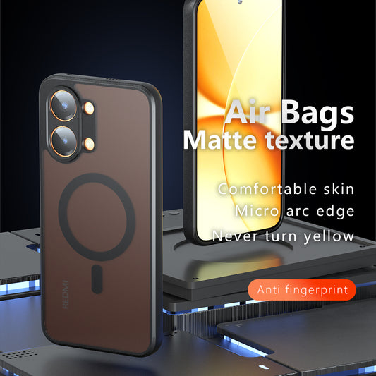 MagSafe-hoes voor Xiaomi Poco X8 Pro Max, Techsuit, PureFrost, Zwart Satijn