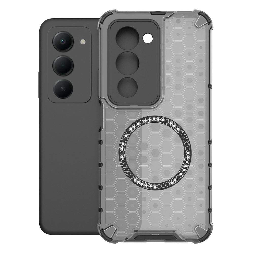 MagSafe hoesje voor Xiaomi Redmi 15 5G / 15 4G, Techsuit, HoneyComb Shield, Zwart