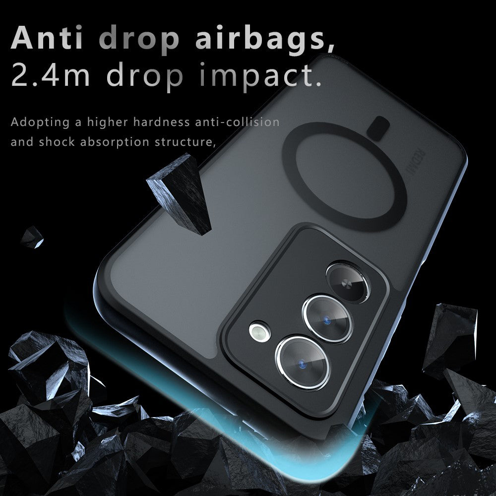 MagSafe hoes voor Xiaomi Redmi 15 5G / 15 4G, Techsuit, PureFrost, Satijnzwart