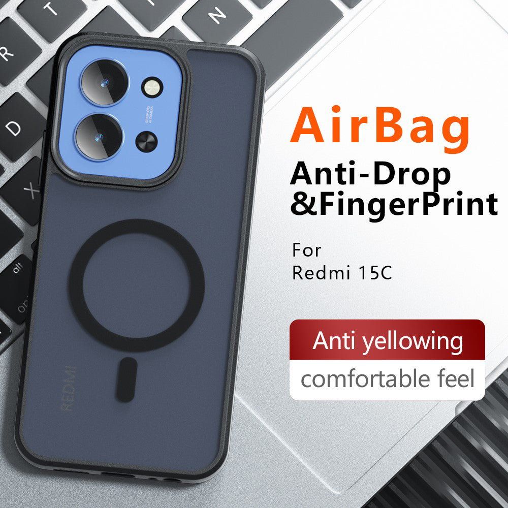 MagSafe hoes voor Xiaomi Redmi 15C 5G / 15C 4G, Techsuit, PureFrost, Satijnzwart