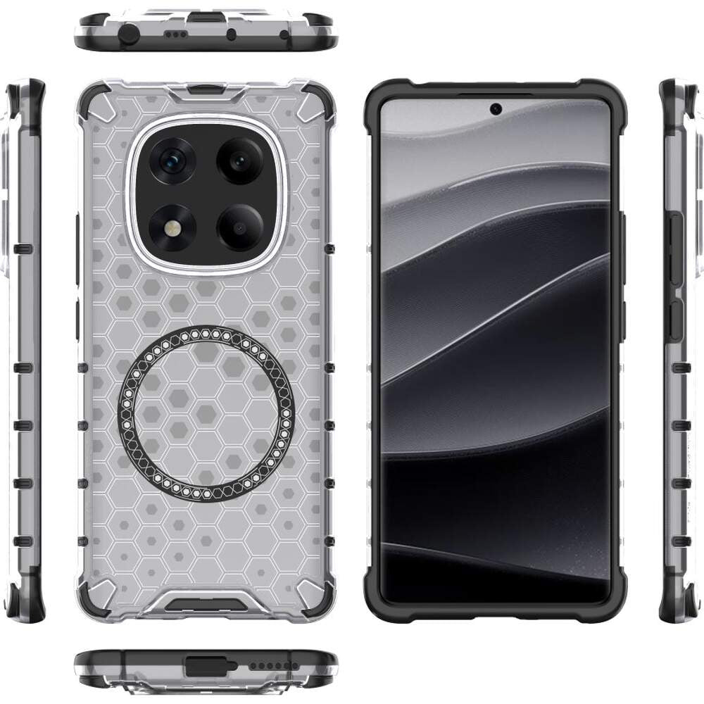 MagSafe-hoesje voor Xiaomi Redmi Note 14 Pro 4G, Techsuit, HoneyComb Shield, Wit
