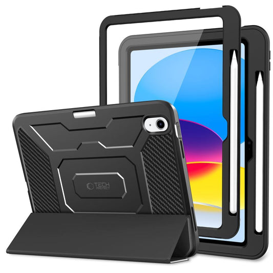 Hoes voor Apple iPad (2025) / iPad (2022), Tech-Protect, Endurance, Zwart