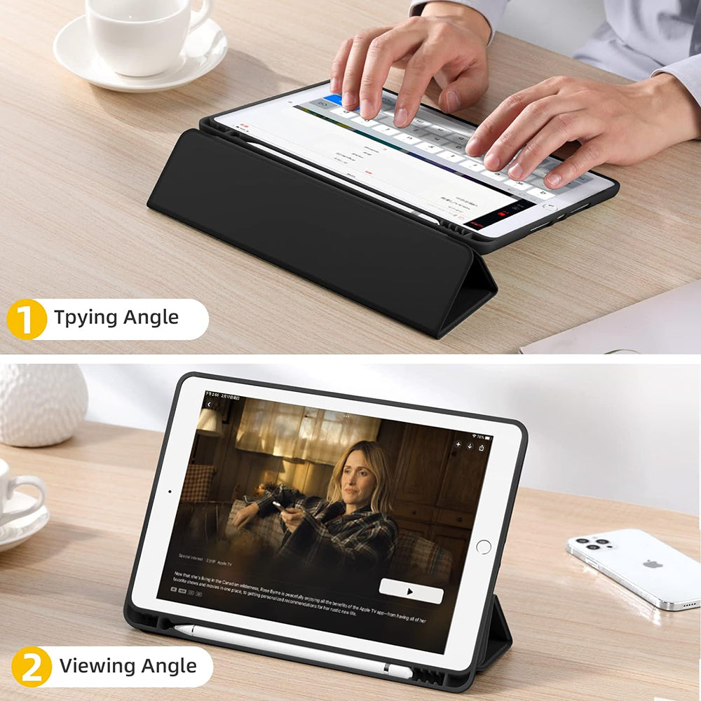Hoes voor Apple iPad 10.2 (2021) / 10.2 (2020) / 10.2 (2019), Techsuit, Flex Trifold, Zwart