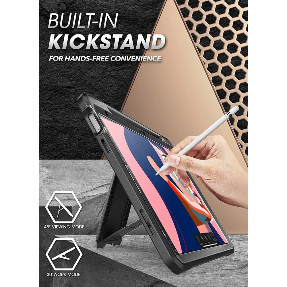 Hoes voor Apple iPad (2025) / iPad (2022), Supcase, Unicorn Beetle Pro, Zwart
