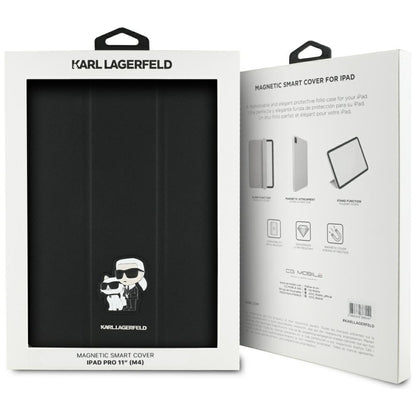 Hoes voor Apple iPad Pro 11 (2024), Karl Lagerfeld, Saffiano Karl & Choupette, Zwart