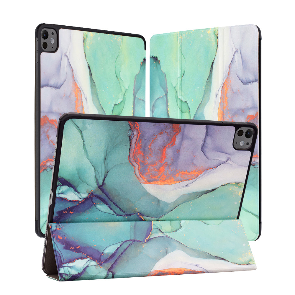 Hoes voor Apple iPad Pro 13 (2024), Techsuit, FoldPro Green Time, Multicolor