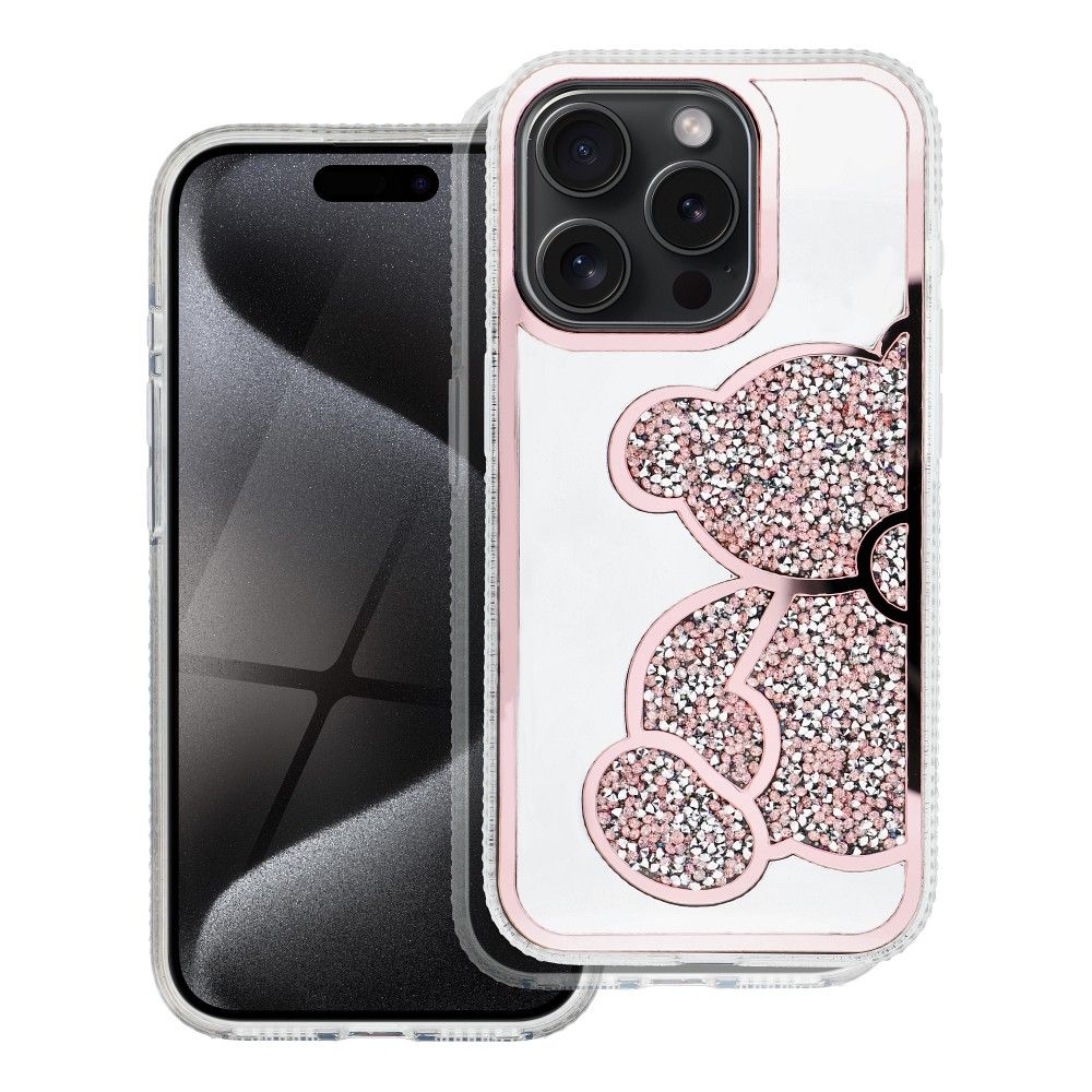 Hoesje voor Apple iPhone 15 Pro, OEM, Teddy Bear, Roze