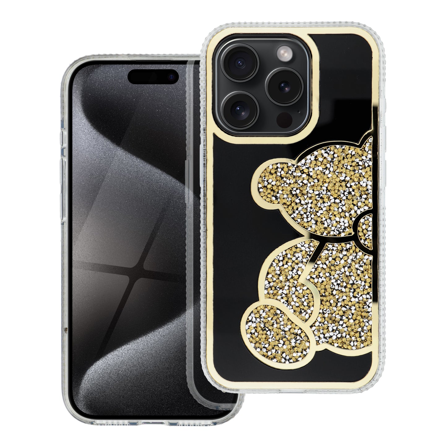 Hoesje voor Apple iPhone 17e / 16e, OEM, Teddy Bear, Goudkleurig