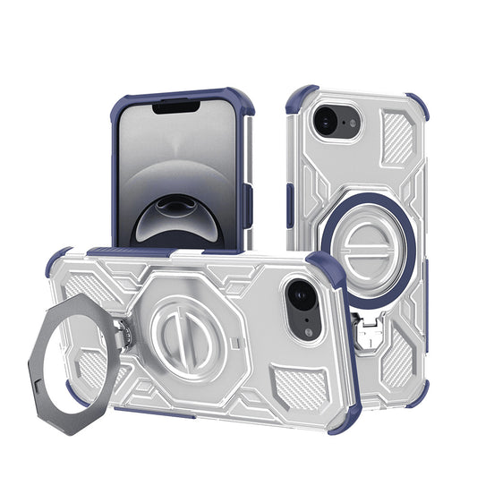 Hoes voor Apple iPhone 17e / 16e, Techsuit, Carbon Shield Pro, Blauw
