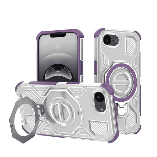 Hoes voor Apple iPhone 17e / 16e, Techsuit, Carbon Shield Pro, Paars
