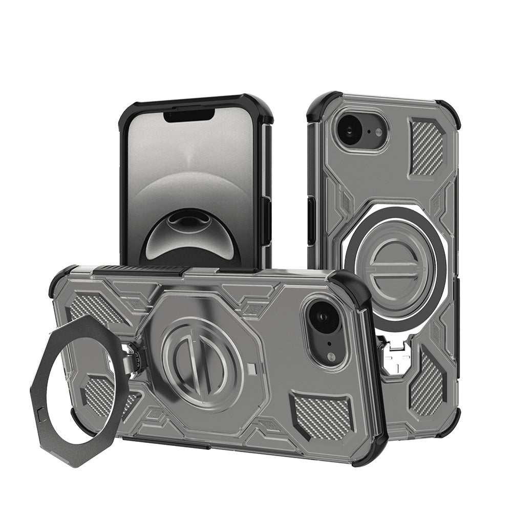 Hoes voor Apple iPhone 17e / 16e, Techsuit, Carbon Shield Pro, Rook