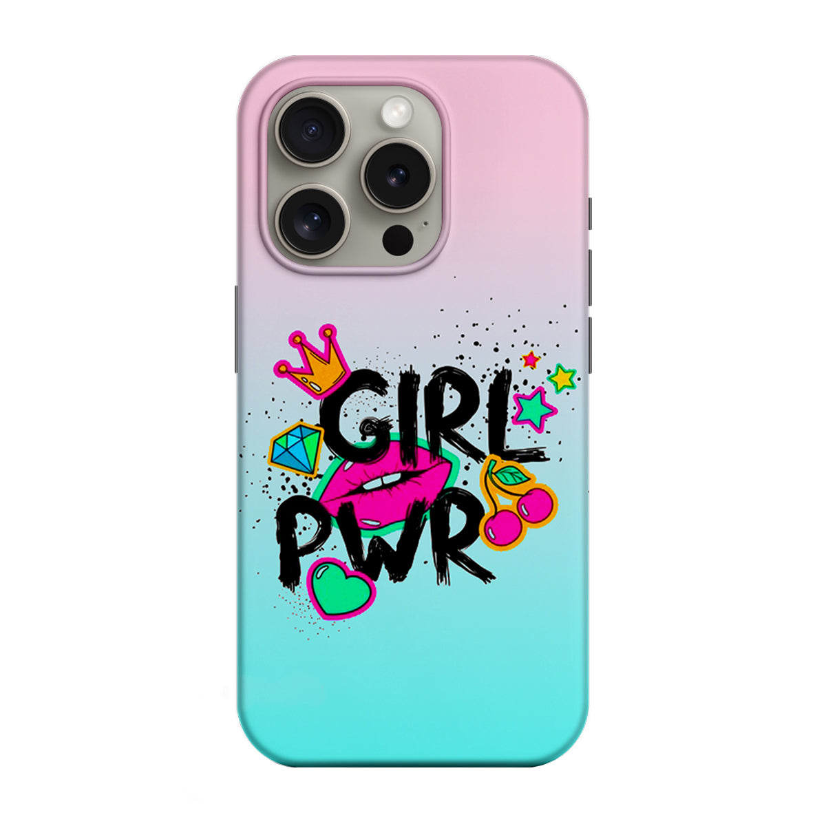 Hoes voor Apple iPhone 15 Pro, Perfect Case, LOVE-Splash Girl Power, Multicolor
