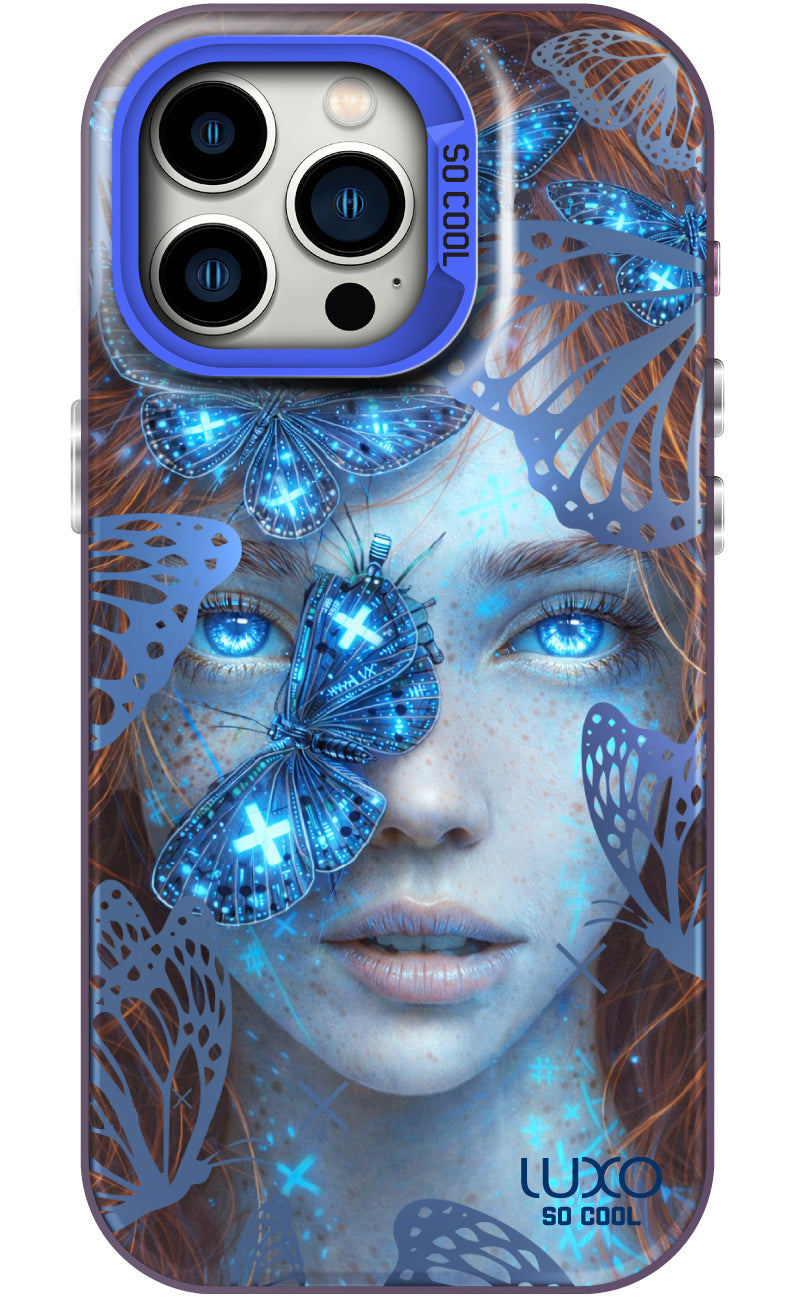 Hoesje voor Apple iPhone 15, LUXO So CooL, ArcadiA Butterfly Girl, Multicolor
