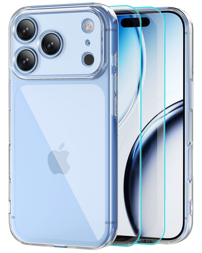 Hoesje voor Apple iPhone 18 Pro / 17 Pro, Tech-Protect, Flexair met Screen Protector, Transparant