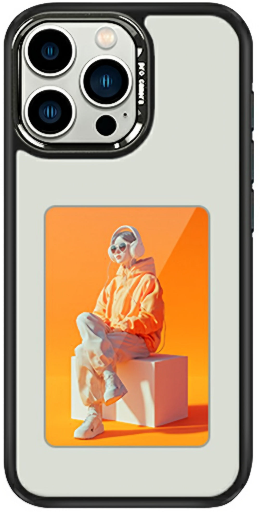 Hoes voor Apple iPhone 16 Pro, OEM, Aangepast E-Ink Display (4 inch), Wit