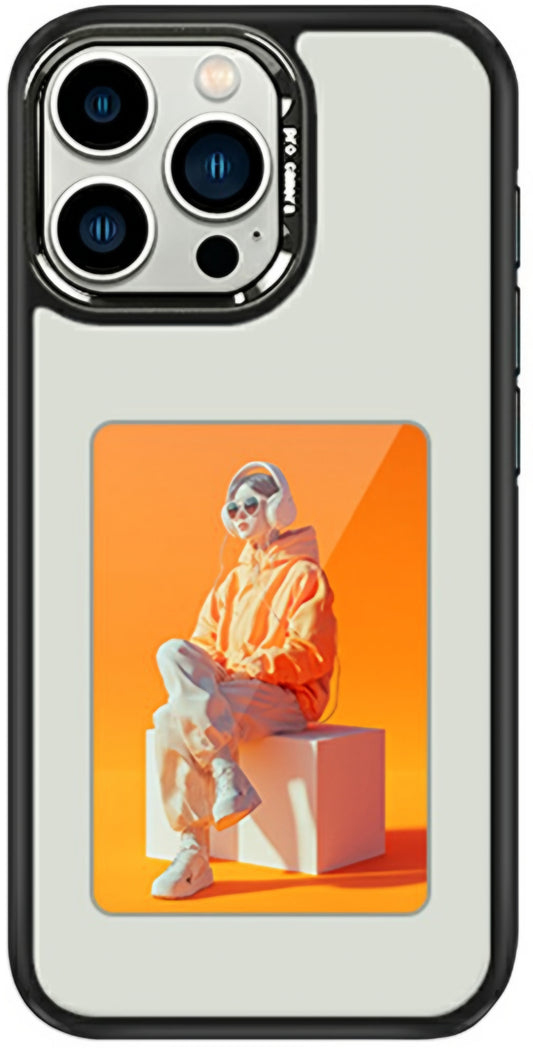 Hoes voor Apple iPhone 16 Pro, OEM, Aangepast E-Ink Display (4 inch), Wit