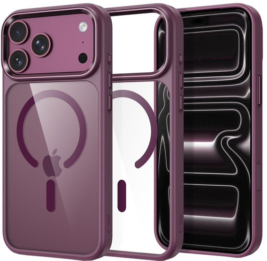 Hoesje voor Apple iPhone 18 Pro Max / 17 Pro Max, Tech-Protect, Magmat CC, Transparant Bordeaux
