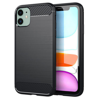 Hoes voor Apple iPhone 11, Techsuit, Carbon, Zwart