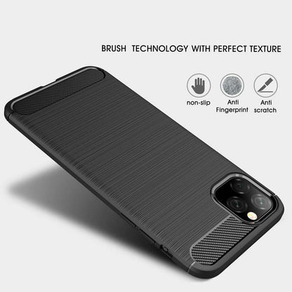 Hoes voor Apple iPhone 11, Techsuit, Carbon, Zwart
